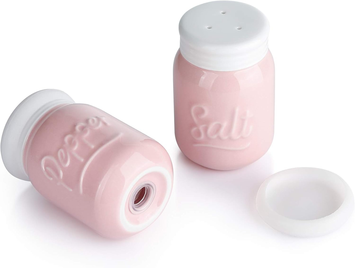 Sweese 812.108 Porcelain Salt & Pepper Shaker, Farmhouse Table Decor, 4 ounce each, Pink | Amazon (US)