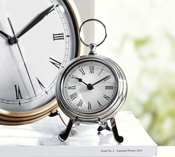 Pocket Watch Clock, Medium, Nickel finish | Pottery Barn (US)