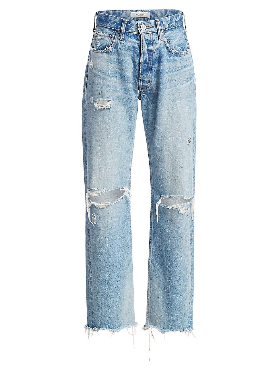 Moussy Vintage Women's Odessa Distressed Wide Straight-Leg Jeans - Blue - Size 27 (4) | Saks Fifth Avenue