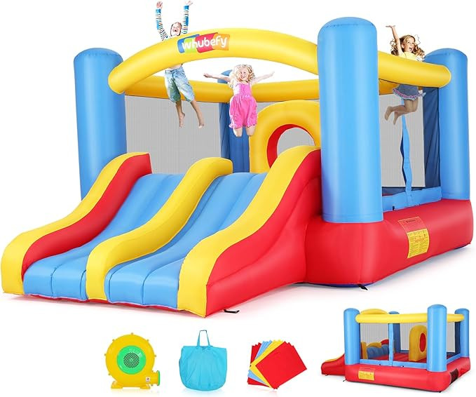 Whubefy Bounce House for Kids 3-10, 12.6FTx9FT Inflatable Bounce House with Blower for Big Kids 3... | Amazon (US)