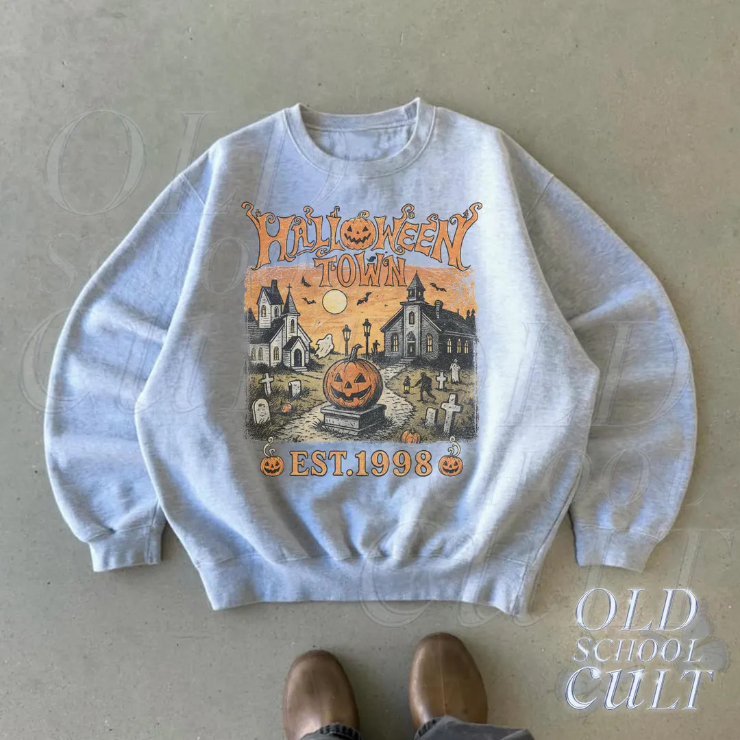 Halloweentown Est 1998 Vintage 90s Style Graphic Sweatshirt, Retro Halloween University Spooky Sw... | Etsy (US)