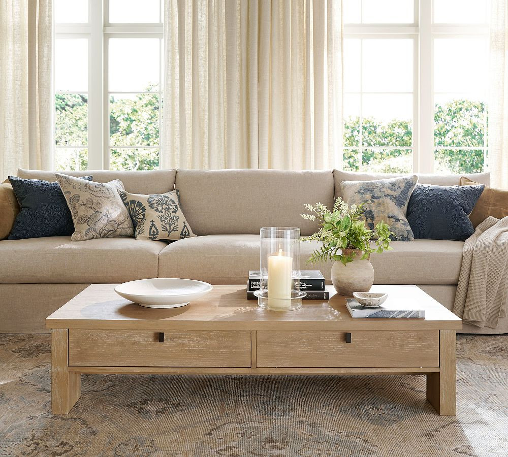 Modern Farmhouse Rectangular Coffee Table (64") | Pottery Barn (US)