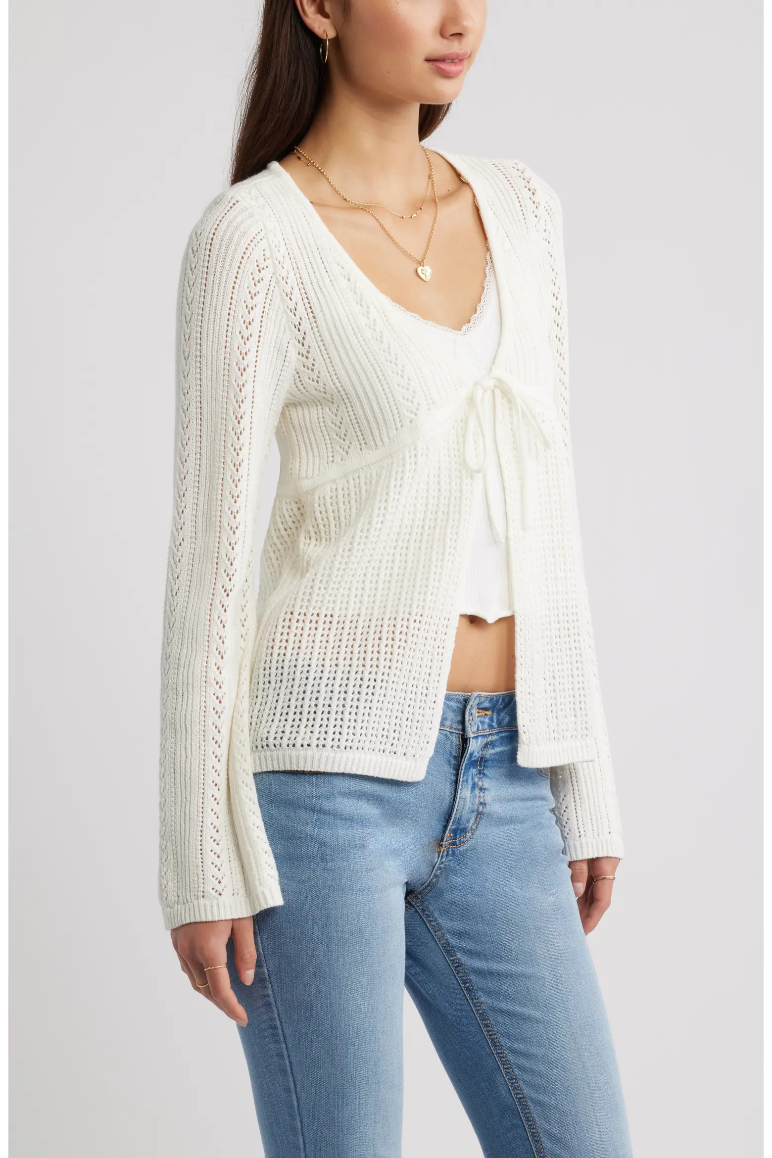 Openstitch Tie Front Cardigan (Women) | Nordstrom | Nordstrom