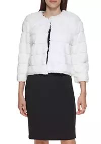 Calvin Klein Women's Solid Fur Shrug | Belk