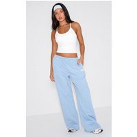 Baby Blue Plt Studio Puff Print Thin Waistband Sweatpants | PrettyLittleThing US