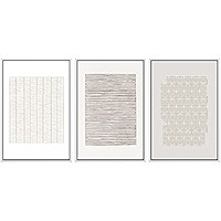 SIGNWIN Framed Canvas Print Wall Art Set Tan Geometric Pattern Landscape Abstract Shapes Cozy Neutra | Amazon (US)