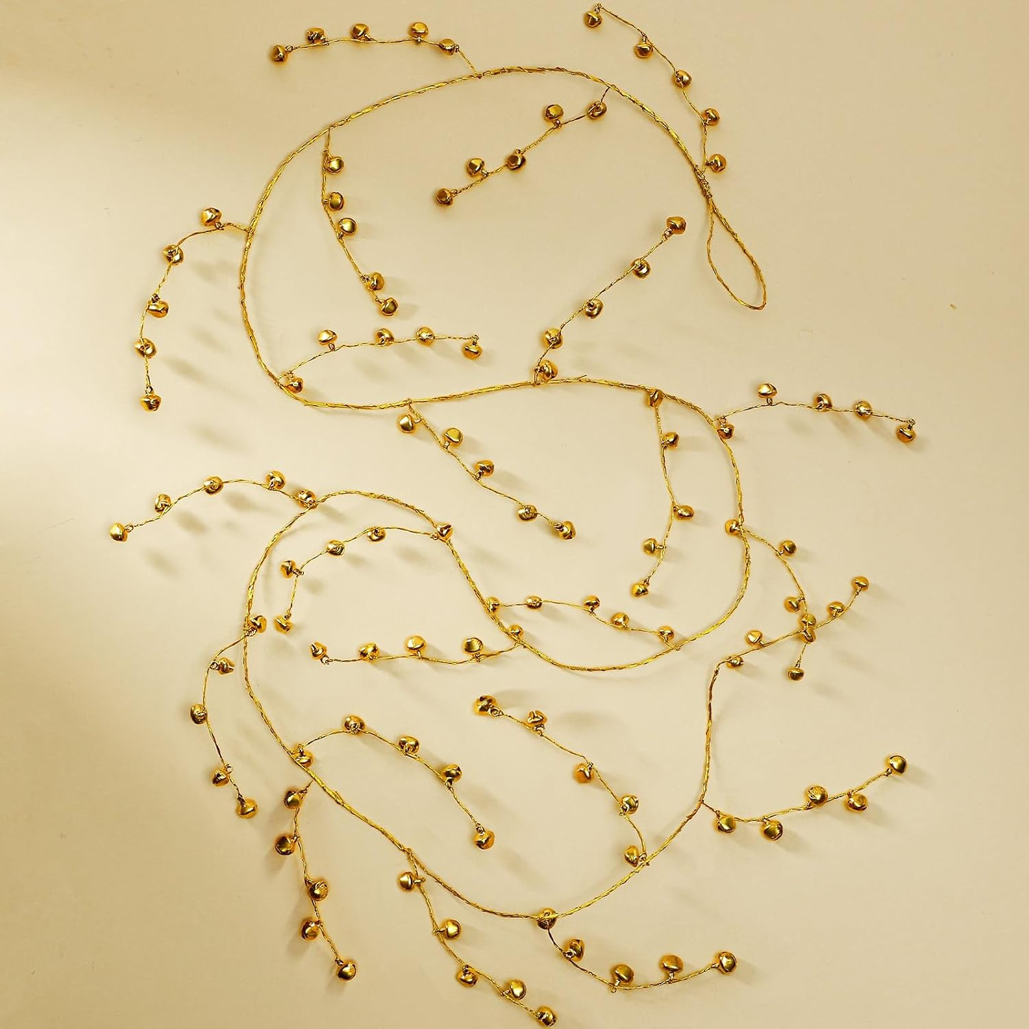 Sosation 78 Inch Christmas Jingle Bell Garland Gold Metal Vintage Hanging Jingle Bell Garland Hanging String for Christmas Tree Home Office Wall Door Crafts Decorations | Amazon (US)