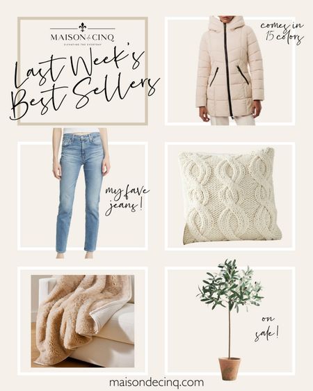 Last week’s best sellers include my fave jeans, the cutest olive tree, cozy throw, puffer jacket that comes in 15 colors, and more!

#homedecor #winterdecor #winteroutfit 

#LTKhome #LTKover40 #LTKfindsunder50