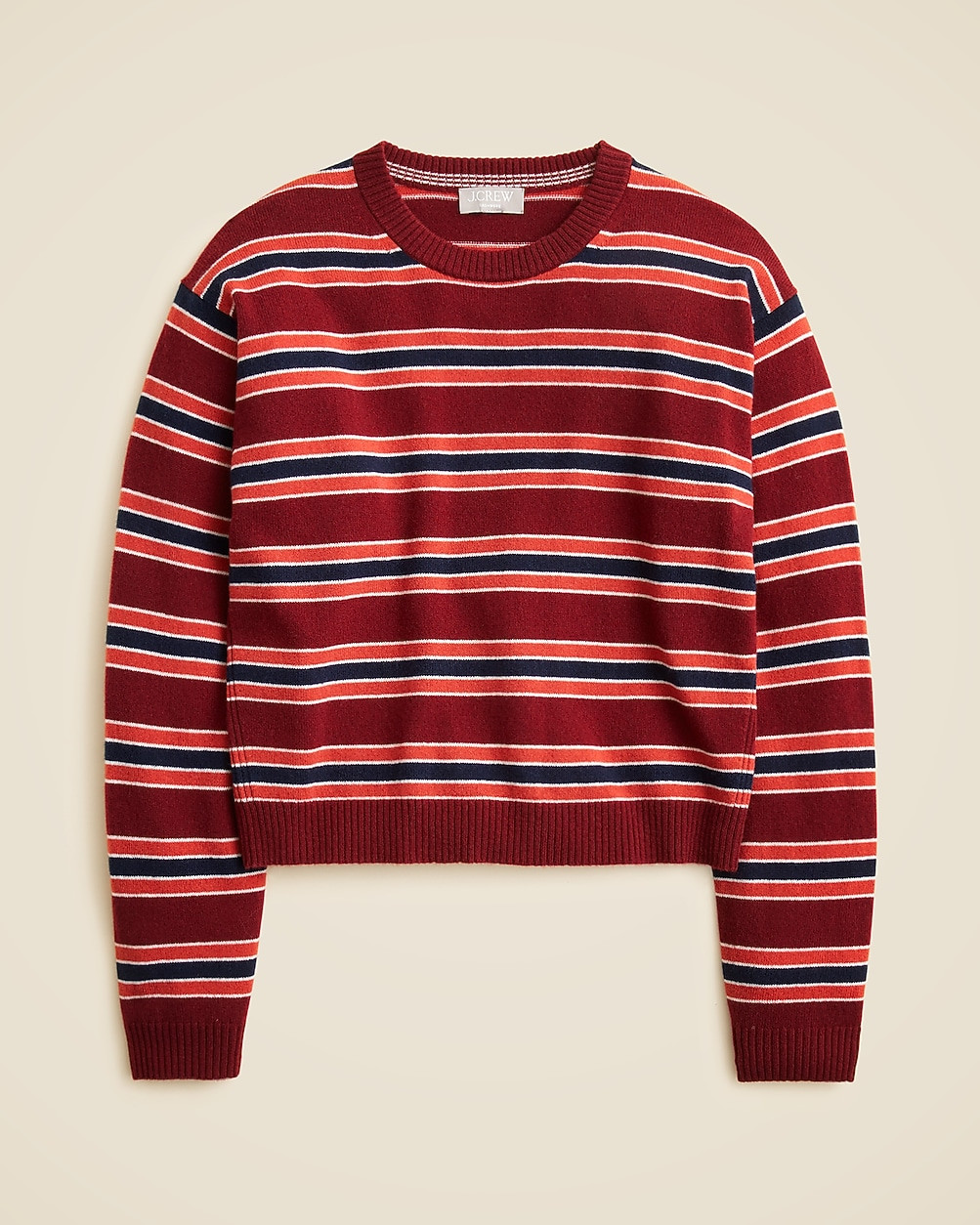 Perfect cashmere crewneck sweater in stripe | J. Crew US