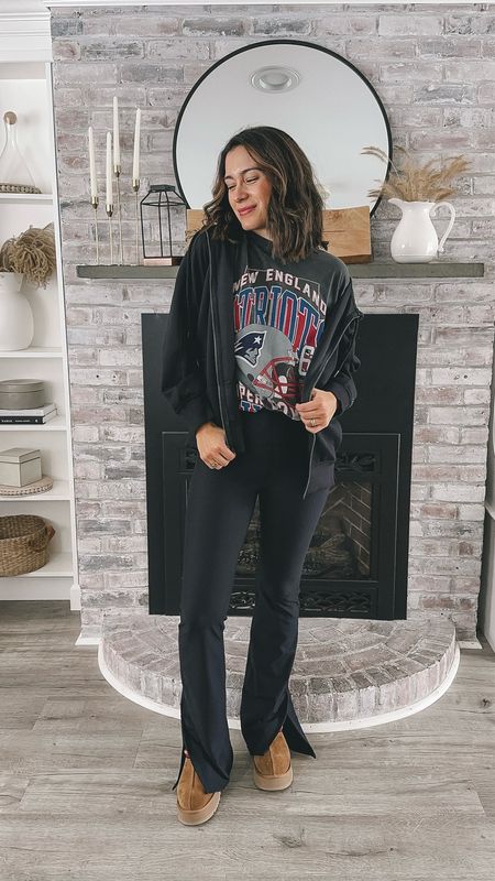 Sharing 6 athleisure outfit ideas you’ll want to add to your wardrobe for 2024. This set is seriously so soft and comfy. I need all the colors. 🖤 Love this Patriots tee! It’s a men’s tee btw and I got a medium  

New years athleisure looks, athleisure, flare leggings outfits, flare leggings, mom outfit idea, casual outfit idea, style over 30, layered outfit, graphic tee

#momoutfit #momoutfits #dailyoutfits #dailyoutfitinspo #whattoweartoday #casualoutfitsdaily #momstyleinspo #athleisurestyle #abercrombie #abercrombiestyle #ypb 


#LTKsalealert #LTKfindsunder100 #LTKfindsunder50