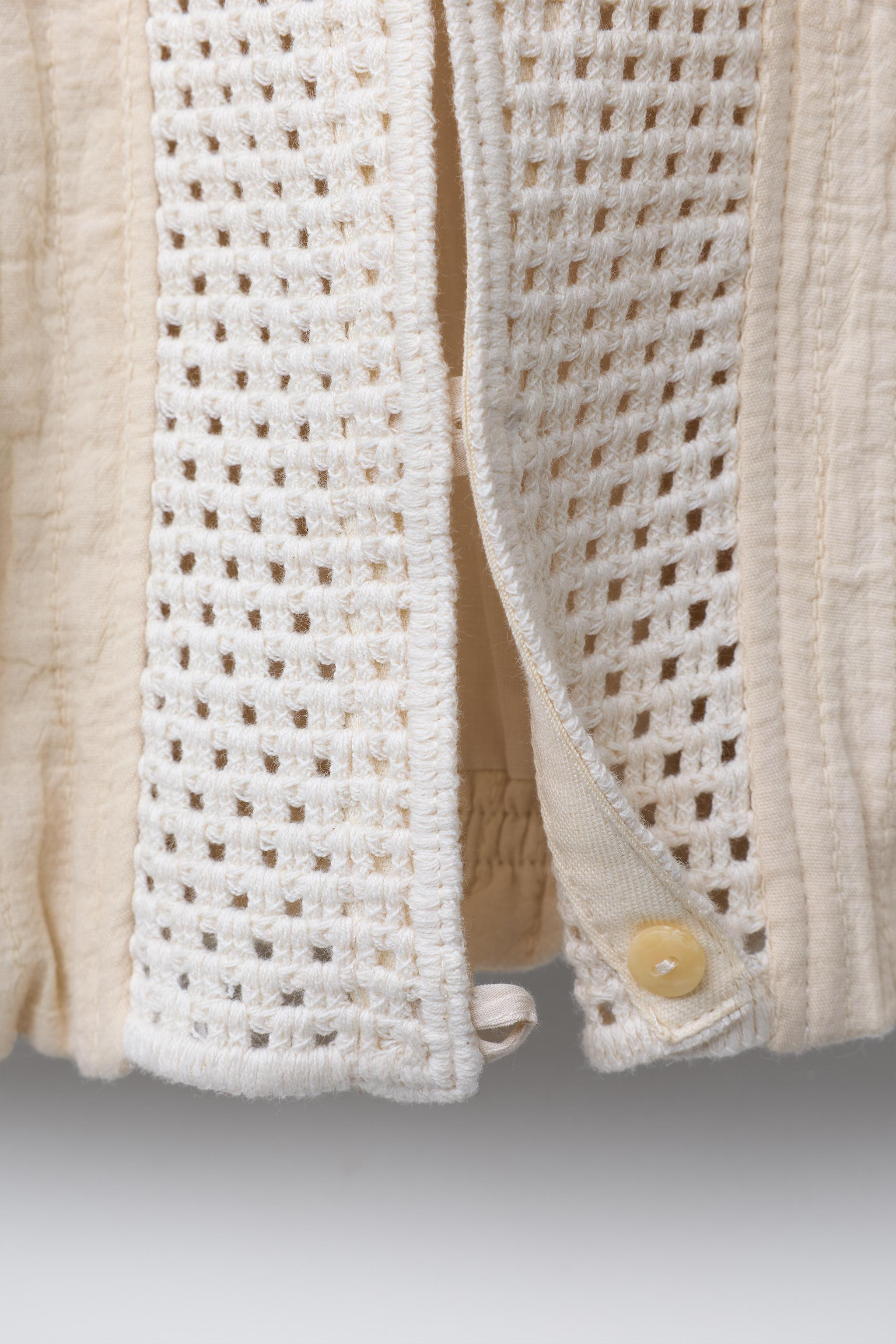 CROCHET KNIT COLLAR JACKET | Zara US