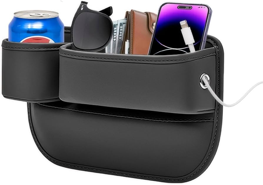LEQBO Car Seat Gap Filler with Cup Holder,Leather Car Seat Gap Organizer,Front Car Seat Storage B... | Amazon (CA)