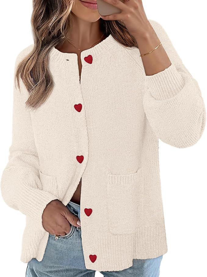 MEROKEETY Women's Cardigan Sweaters 2026 Fall Trendy Chunky Knit Button Up Cute Winter Long Sleev... | Amazon (US)
