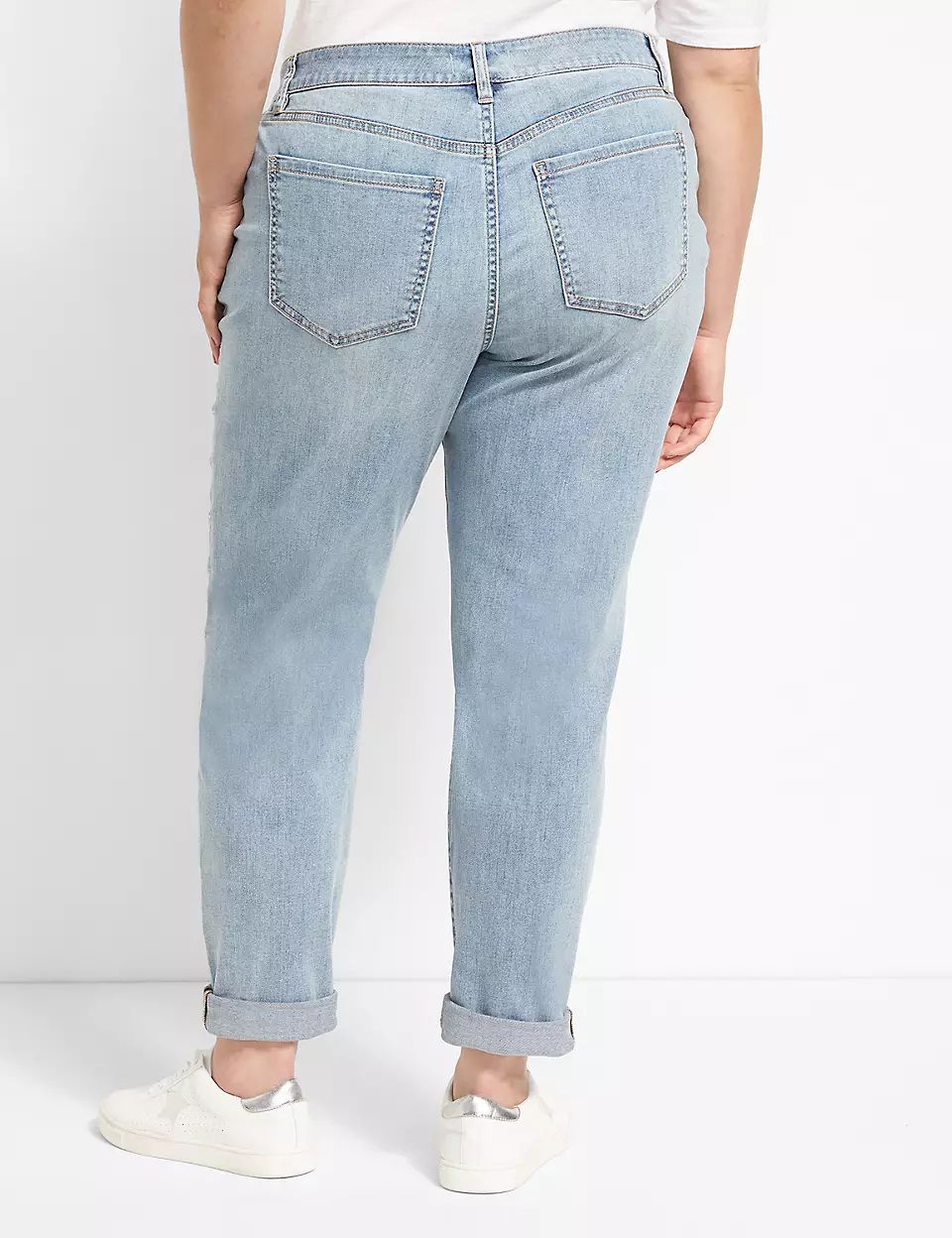 Signature Fit Boyfriend Jean - Embellished Light Wash | Lane Bryant (US)