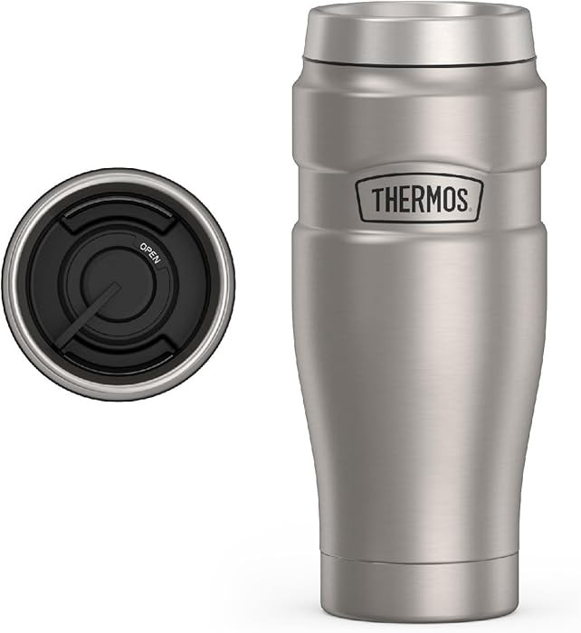 THERMOS Stainless King Vacuum-Insulated Travel Tumbler, 16 Ounce, Matte Steel | Amazon (US)