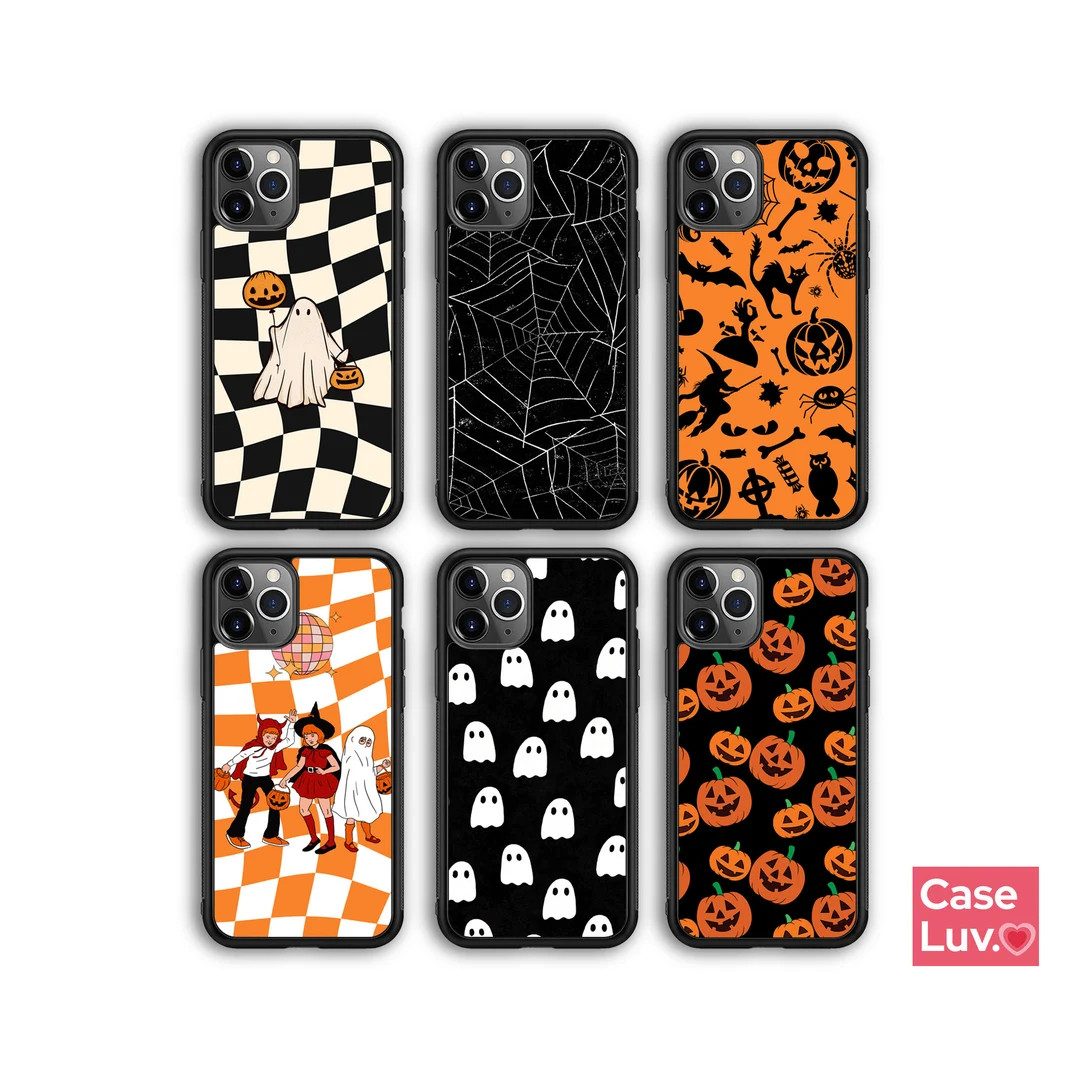 Halloween Party Spooky Phone Case for Her, Ghost, Spiderweb, Trick or Treat, Pumpkin, Witch Vibes... | Etsy (US)