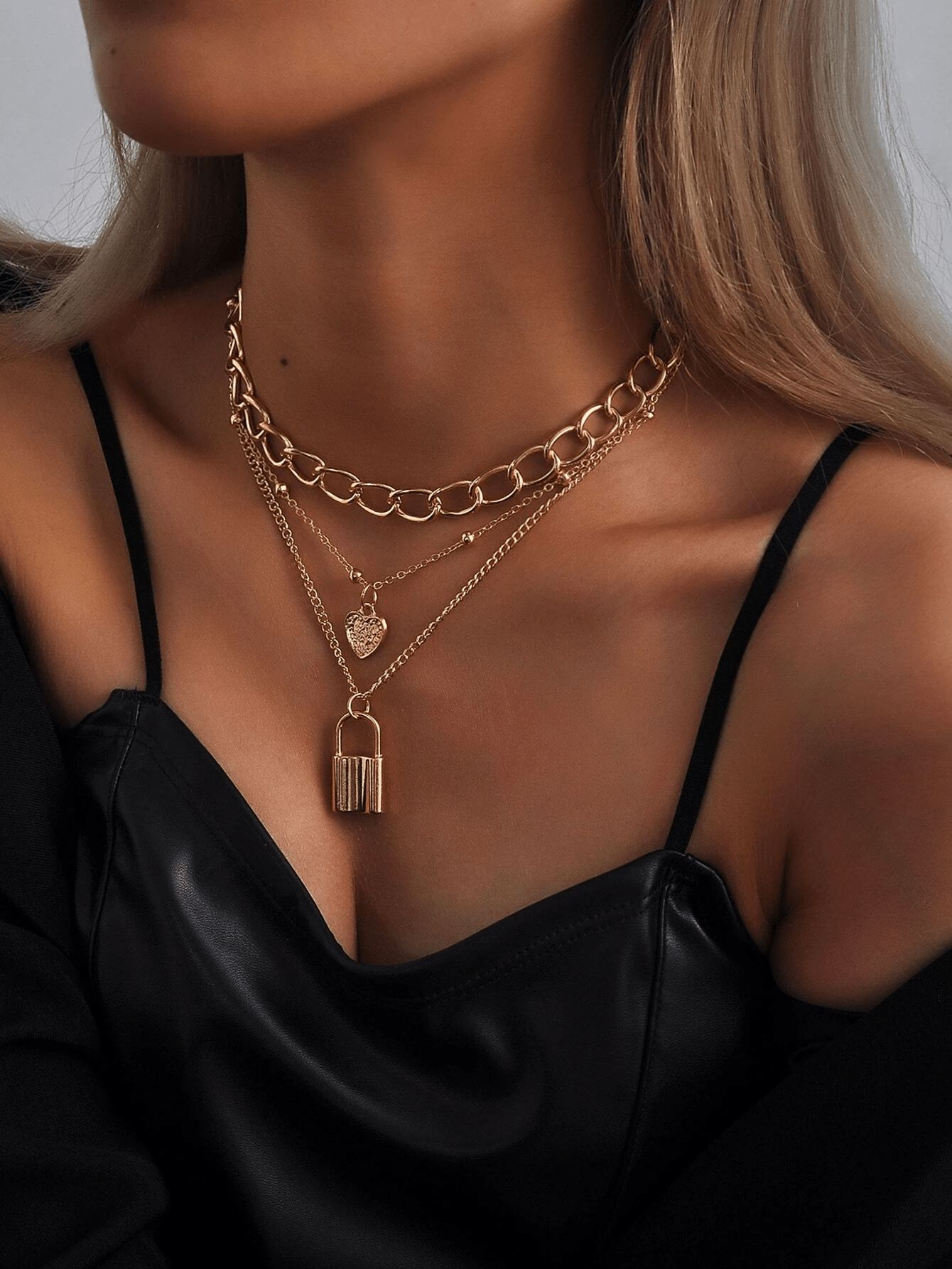 1pc Simple Punk Style Chunky Chain Choker Necklace For Women | SHEIN