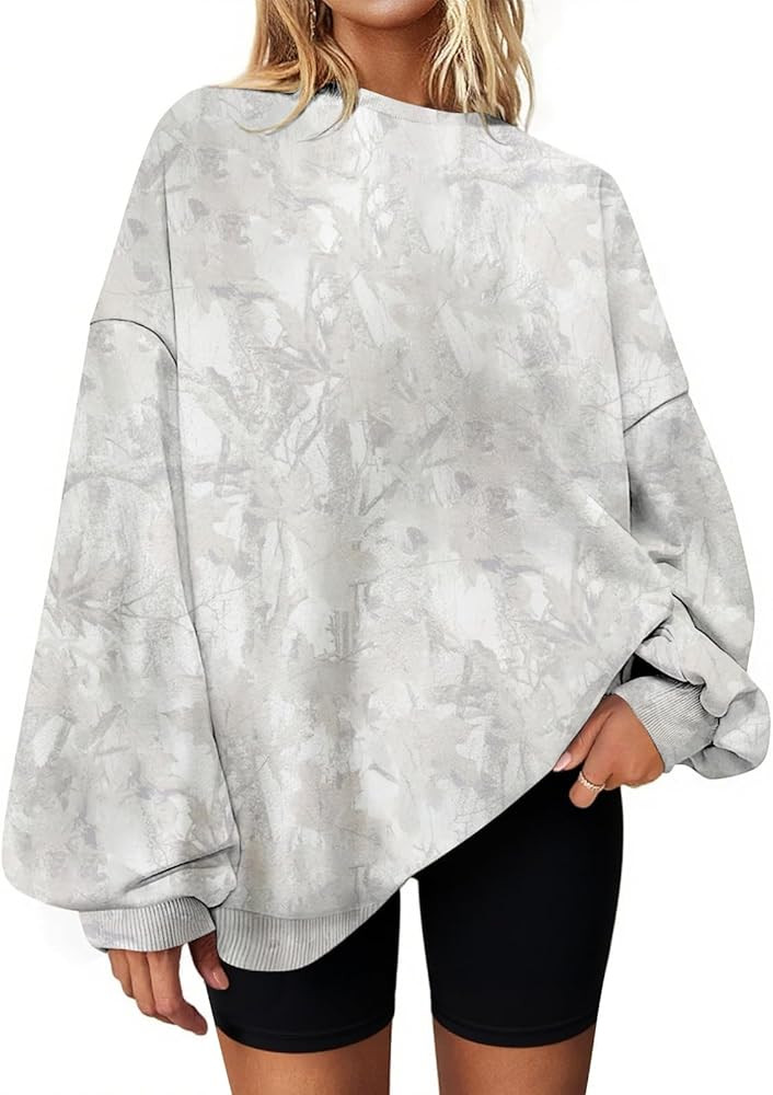 Women Camo Sweatshirt Oversized Fleece Camouflage Crewneck Long Sleeve Pullover Fall Sweatshirts ... | Amazon (US)