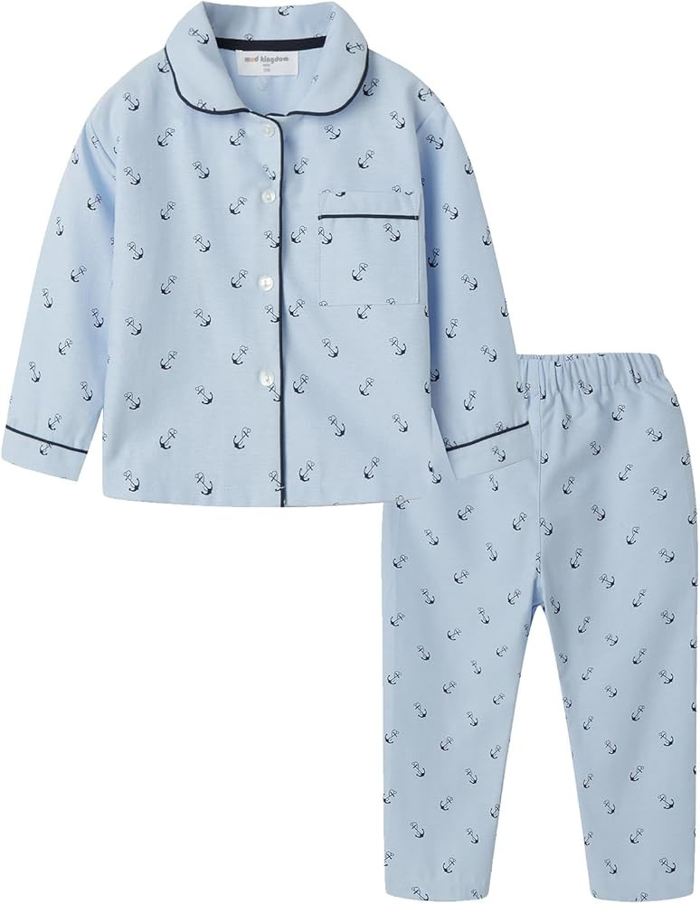 Mud Kingdom Boutique Girls Boys Pajamas Set Collared Long Sleeve Sleepwear | Amazon (US)
