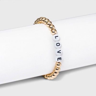 SUGARFIX by BaubleBar Love Beaded Bracelet - Gold | Target