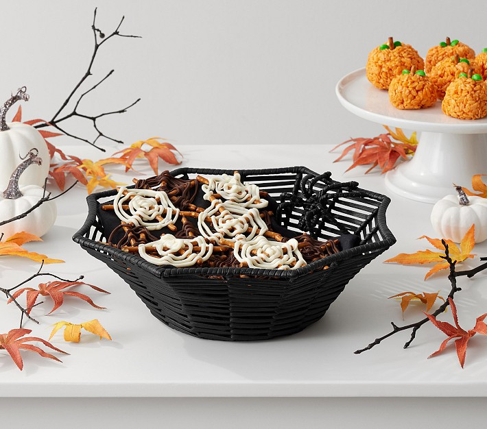Woven Rattan Spiderweb Treat Bowl | Pottery Barn Kids