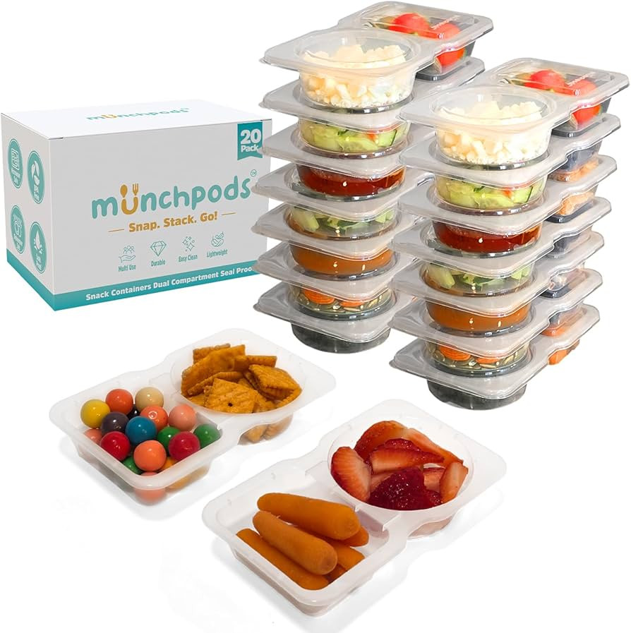 Reusable Snack Containers with Lids 20Pcs, Portion control containers, Snack Pack Containers,2 Do... | Amazon (US)