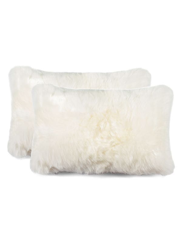 Natural 2-Pack Rectangular Sheepskin Pillow Set on SALE | Saks OFF 5TH | Saks Fifth Avenue OFF 5TH
