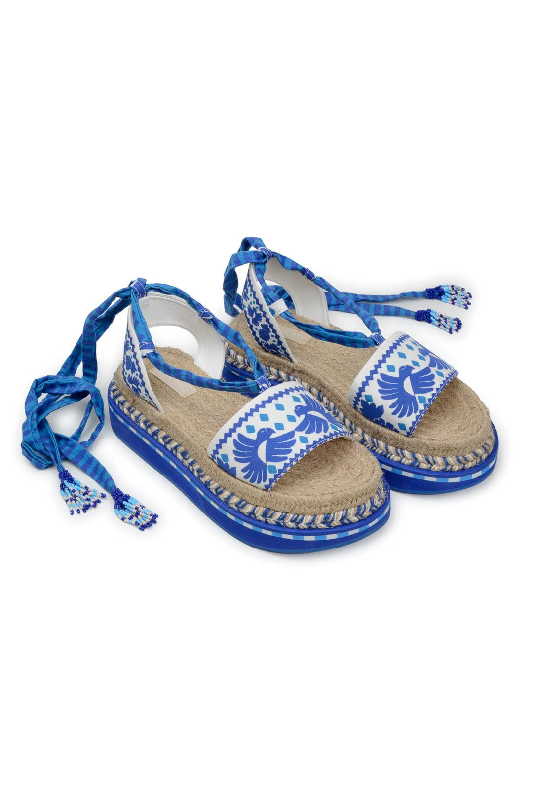 Blue Jungle Scarf Espadrille Flatform Sandal | FarmRio (US)
