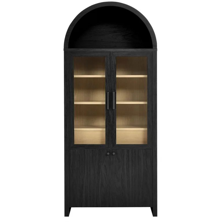 Modway Evie Arched Tall Display Cabinet in Black Oak | Walmart (US)