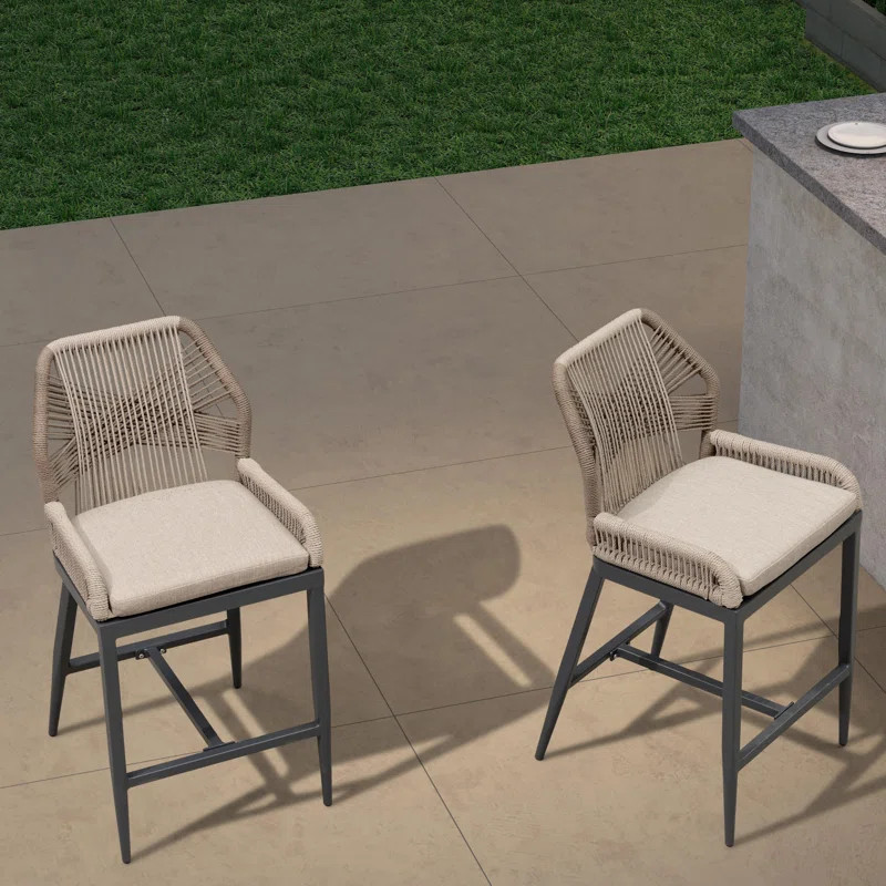 Davan Outdoor 24.8'' Counter Stool (Set of 2) | Wayfair North America