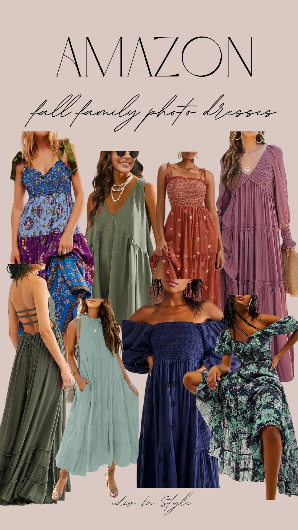 Amazon Fall Family Photo dress ideas for her! Lots of fun and flowy dresses available in solids or prints! 

#LTKStyleTip #LTKFamily #LTKSeasonal