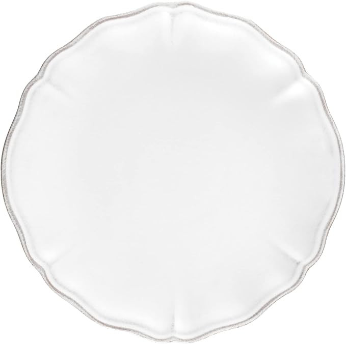 Costa Nova Ceramic Stoneware 8'' Salad Dessert Plate - Alentejo Collection, White | Microwave & D... | Amazon (US)