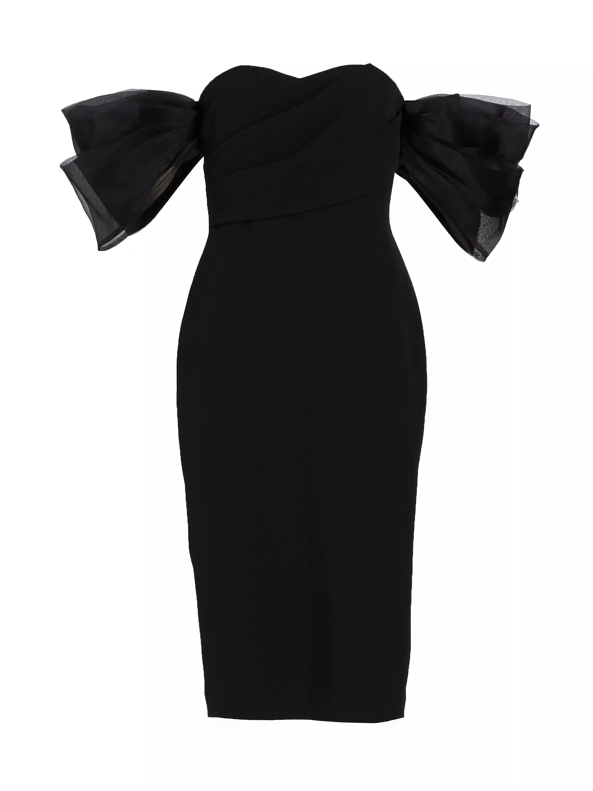 BlackAll CocktailBadgley MischkaOrganza Puff-Sleeve Cocktail Midi-Dress$595
            
        ... | Saks Fifth Avenue