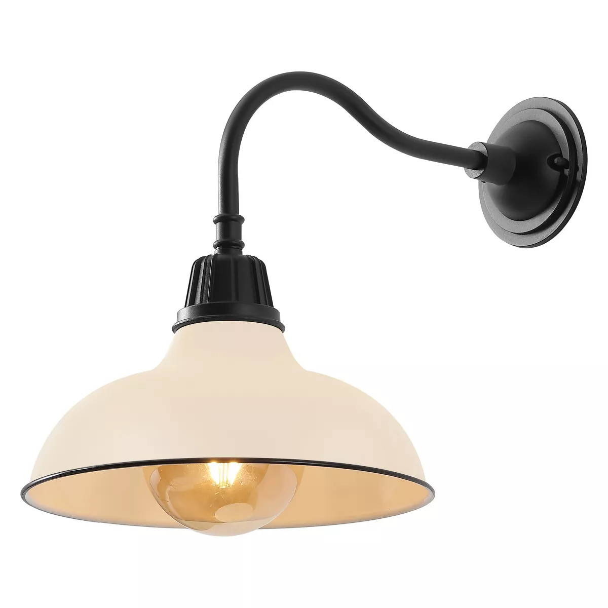 JONATHAN Y Aurora Farmhouse Industrial Indoor/Outdoor Iron LED Gooseneck Arm Outdoor Sconce | Target