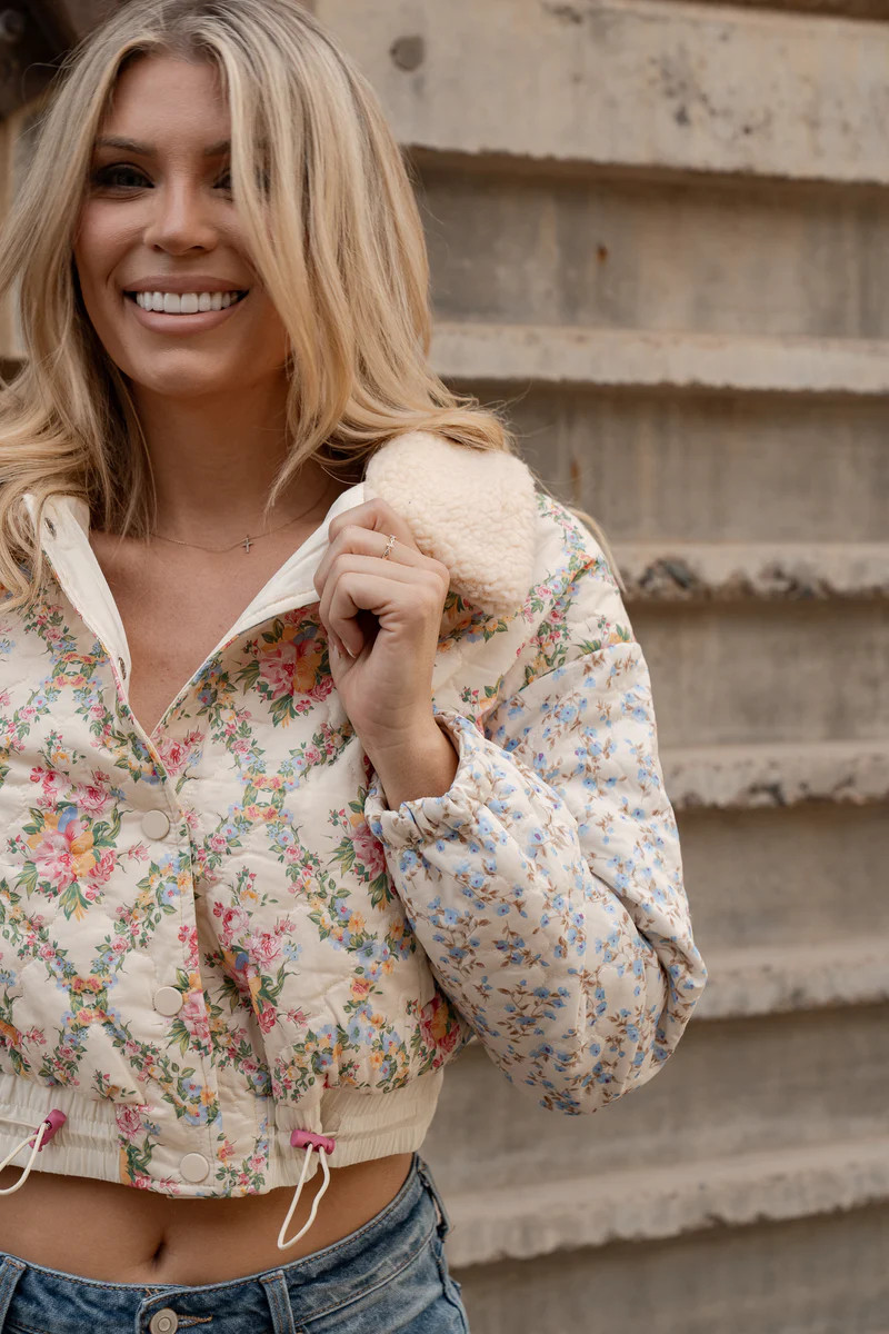 Floral Sherpa Jacket | Izzy and Ivy Boutique