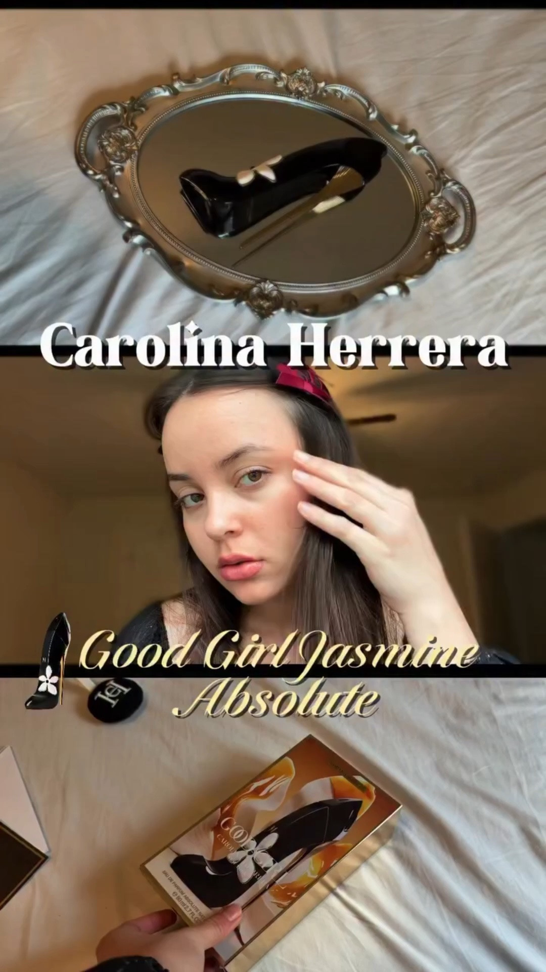 The final touch that defines my style. ✨ For me, Good Girl is that instant dose of security before leaving home. My favorite morning ritual #CarolinaHerreraAmbassador #HerreraFriends #GoodGirlRoutine @carolinaherrera