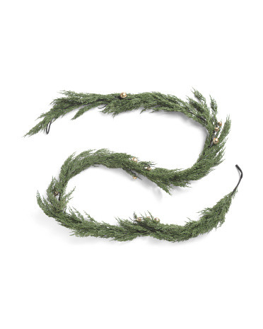 9ft Pine Garland With Gold Bells | TJ Maxx