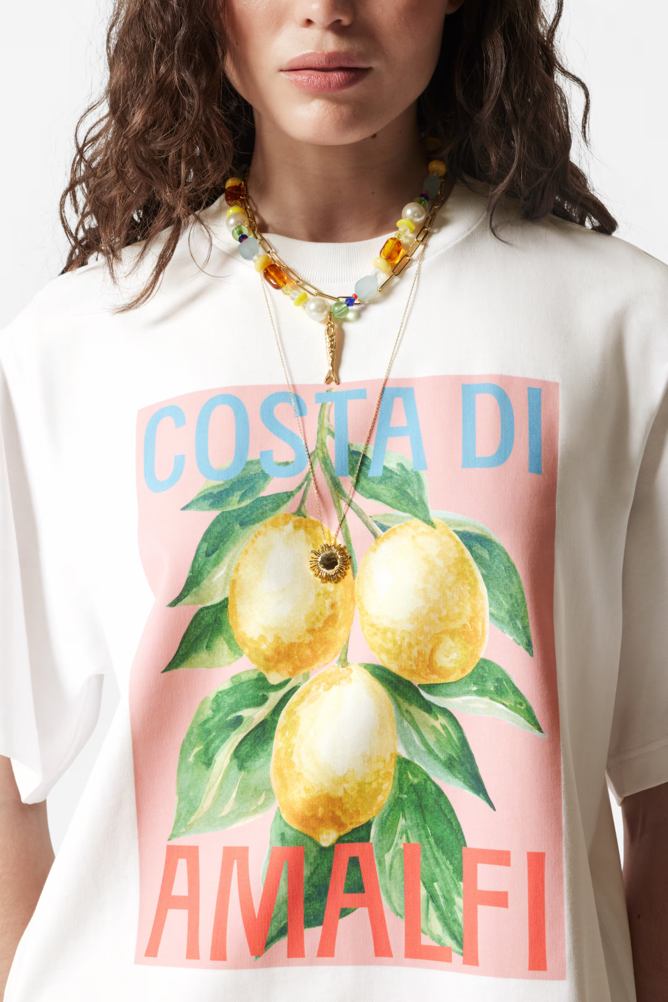 Oversized Print T-Shirt - White Print - Ladies | H&M GB | H&M (UK, MY, IN, SG, PH, TW, HK)