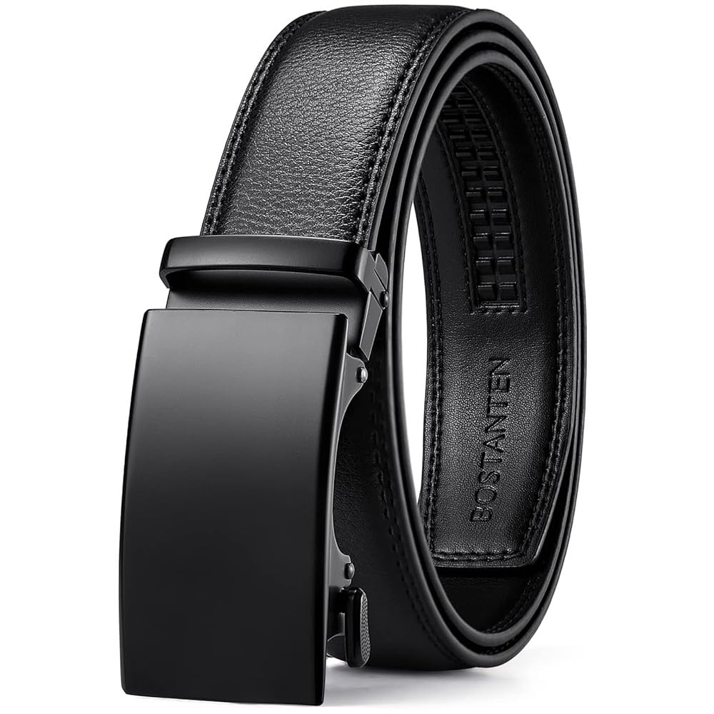 BOSTANTEN Mens Belt Leather Ratchet Belt For Men Dress and Casual with Adjustable Buckle, Trim to... | Amazon (US)