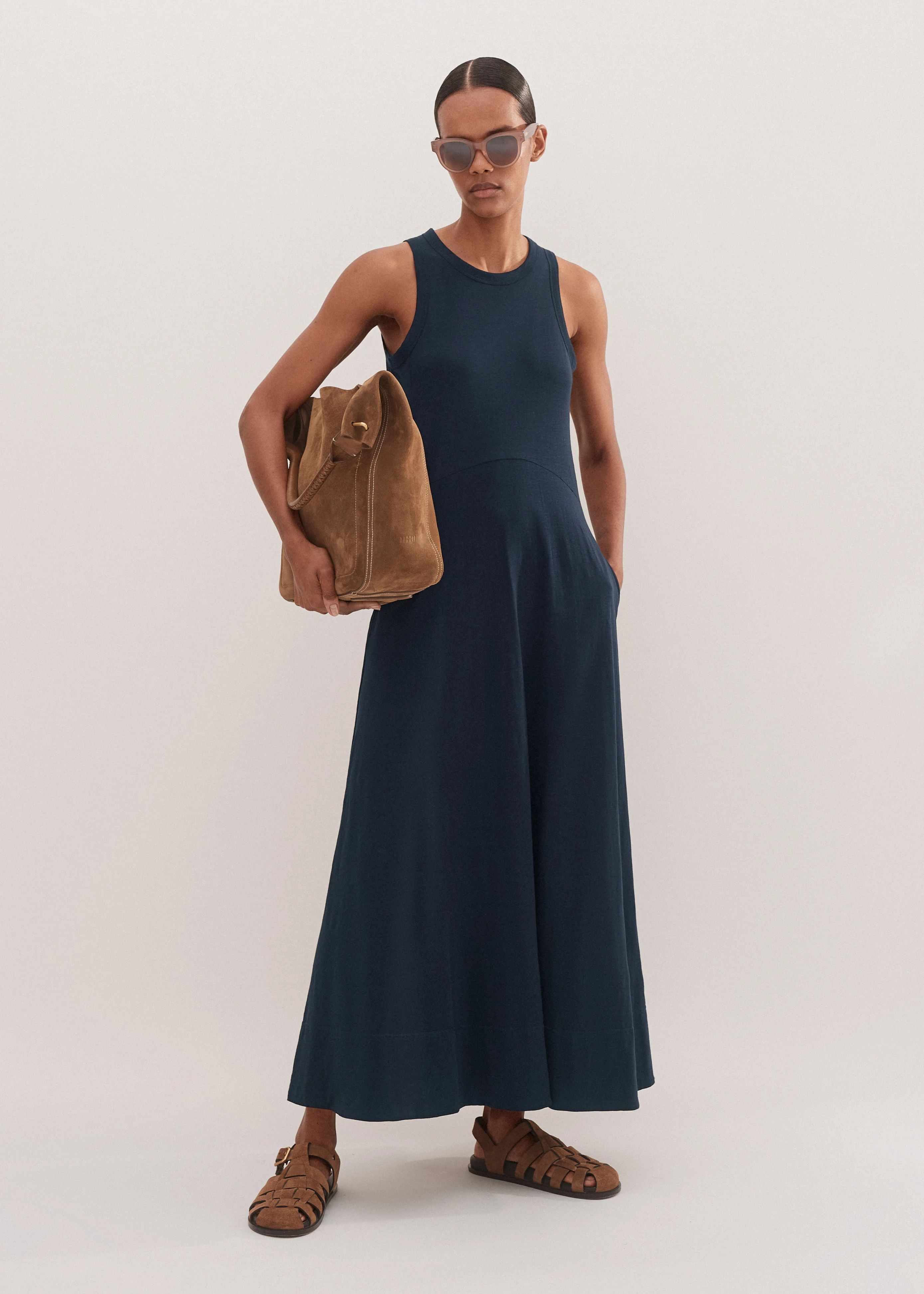 Slub Jersey Halterneck Maxi Dress | ME+EM US