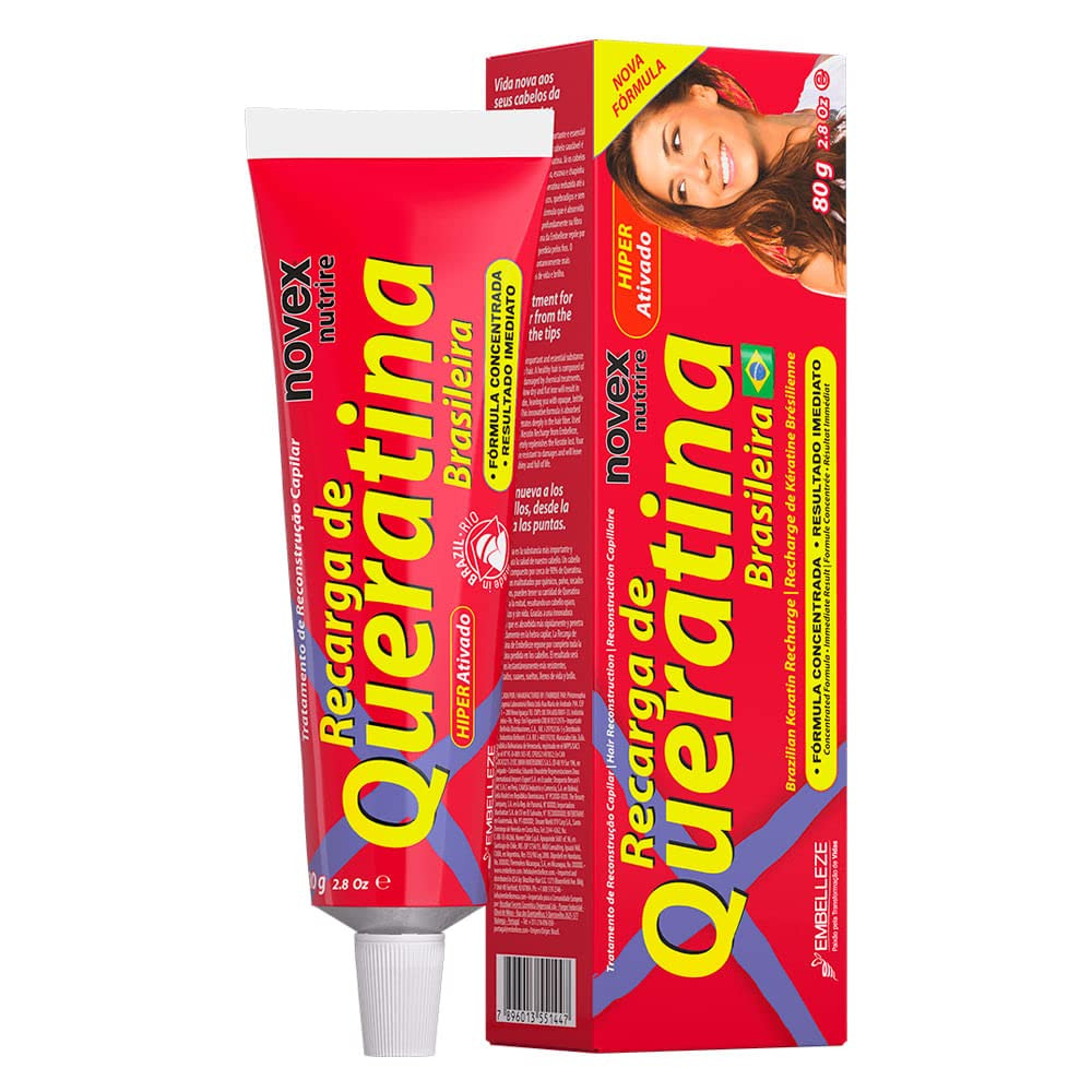 Novex Brazilian Keratin Recharge Tubo Leave In 80g / 2,8 oz - Reconstructive queratina, controle ... | Amazon (BR)