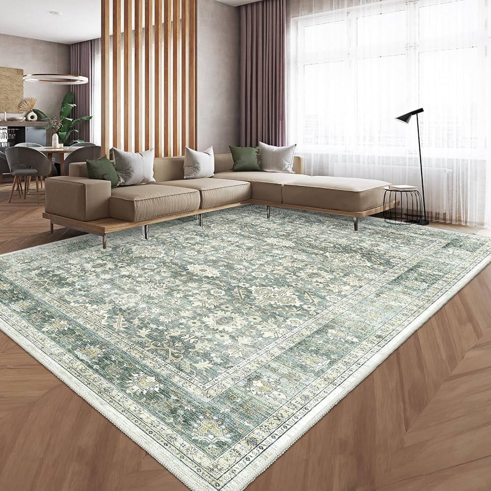 HOMFINE Vintage Area Rug for Living Room - Machine Washable Rug Soft Short Pile for Bedroom Kitch... | Amazon (UK)