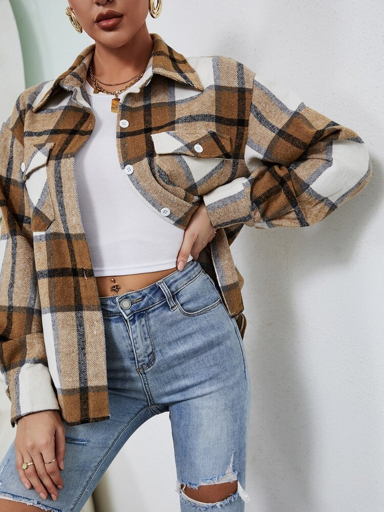 Plaid Flap Pocket Shirt | SHEIN