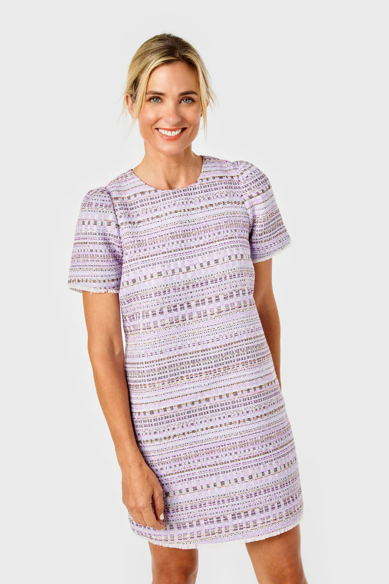Chloe Dress-Tweed-Lavender | Cartolina