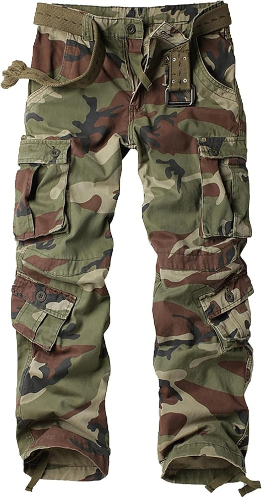 Men's Camo BDU Cargo Tactical Ripstop Casual Lightweight Baggy Combat 100% Cotton Pants with 8 Po... | Amazon (US)