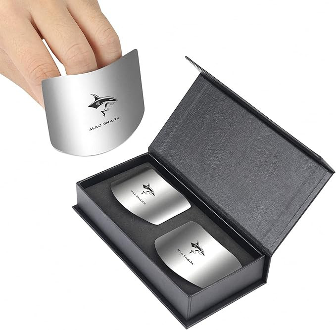 Chef Finger Guards for Cutting with Gift Box, 2pcs Premium 304 Stainless Steel Finger Protectors ... | Amazon (US)