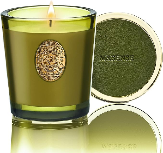 M&SENSE Natural Strong Soy Candle | Sandalwood Jasmine & Green | 9.2 oz, 50H Burn Time | Luxury C... | Amazon (US)