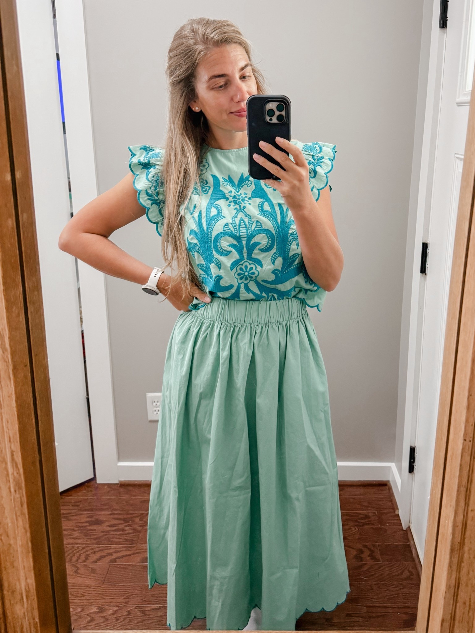 Belk doorbuster sale. Crown and Ivy embroidered top and maxi skirt with embroidered detail. Wearing small in both  

#LTKSaleAlert #LTKootd #LTKgrwm