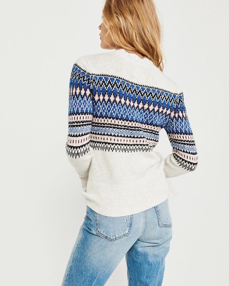 Pattern Mock Neck Sweater | Abercrombie & Fitch US & UK