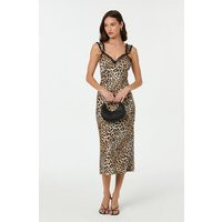 ASTR the Label | Lace Trim Midi Slip Dress in Leopard print | Size XL | ASTR The Label (US)